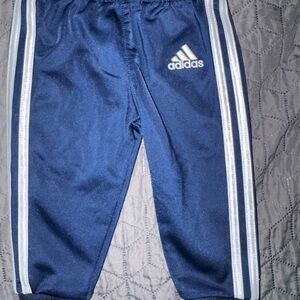 Adidas Kids Dark Blue Joggers with White Stripes